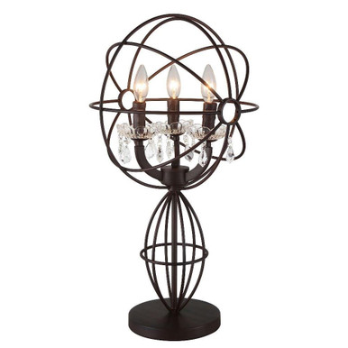 Campechia 3 Light Table Lamp with Brown Finish by CWI  - 5465T14DB-3