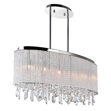 Benson 5 Light Medium Linear Chandelier by CWI - 5562P26C-O Clear