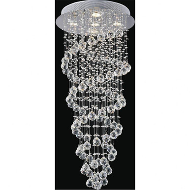 Double Spiral 5 Light 18 Inch Wide Flush Mount by CWI - 6606C18C