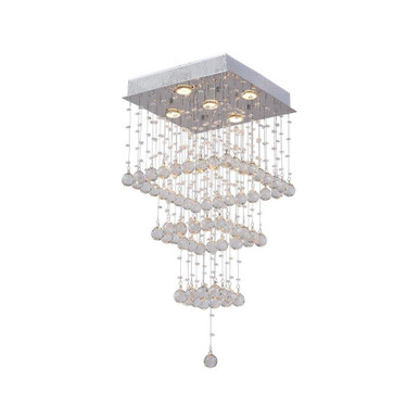Square 5 Light 16 Inch Wide Flush Mount by CWI - 6601C16C-S