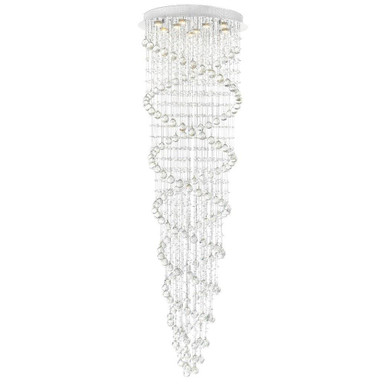 Double Spiral 9 Light 24 Inch Wide Flush Mount by CWI - 6606C24C