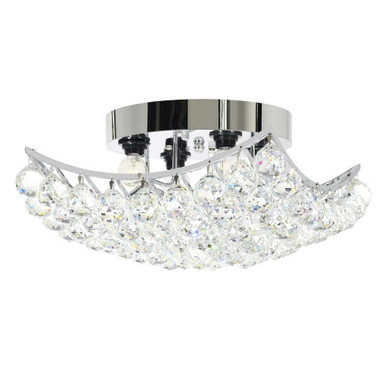 Queen 4 Light 14 Inch Wide Metal Flush Mount by CWI - 8038C14C-S