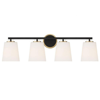 4 Light Vanity Light 33 Inch Wide by Meridian - M80079MBKNB