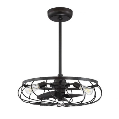 3 Light Round Fan D'Lier In Industrial Style 15.38 Inches Wide by Meridian - M2008ORB