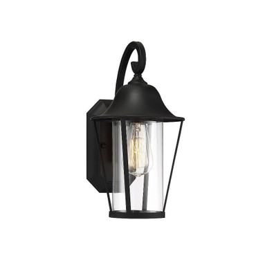 1 Light Outdoor Wall Lantern 14 Inch Tall by Meridian - M50023BK