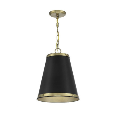 1 Light Vintage Medium Pendant 14.5 Inch Tall by Meridian - M7014MBKNB