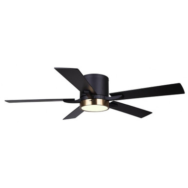 Quinn 3 Blade Ceiling Fan with Light Kit 52 Inches Wide by Canarm Inc - CF52QUI5BKG