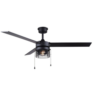 Alder 3 Blade Ceiling Fan with Light 14 Inch H and 52 Inch W by Canarm Inc - CF52ALD3BK