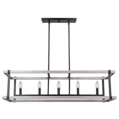 Joelle 5 Light Oversized Linear Chandelier by Canarm - ICH1094A05BBG40