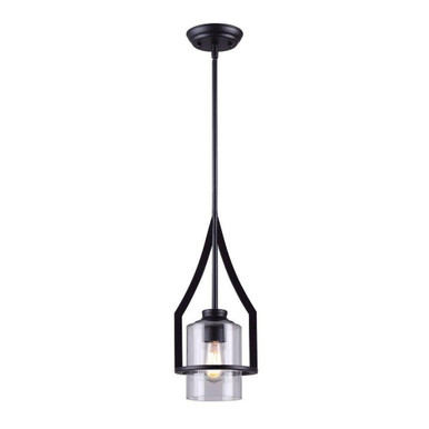 Warren 1 Light Small Pendant 19.25 Inch Tall by Canarm Inc - IPL375A01BK7
