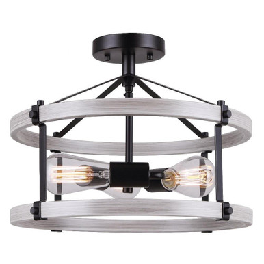 Joelle 3 Light 16 Inch Wide Semi Flush Mount by Canarm Inc - ISF1094A03BBG