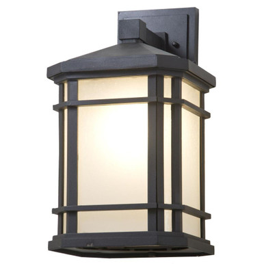 Cardiff 1 Light Outdoor Wall Mount 15.75 Inch Tall and 8.5 Inch Wide by DVI - DVP142020BK-SSD