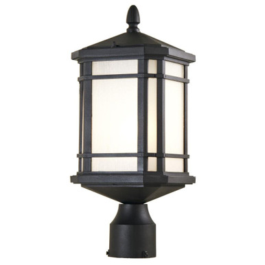 Cardiff 1 Light Outdoor Post Mount 17.5 Inch Tall and 7.5 Inch Wide by DVI - DVP142014BK-SSD