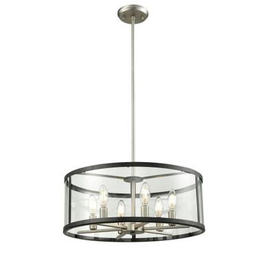 Downtown 6 Light Medium Pendant by DVI - DVP25408BN/GR-CL