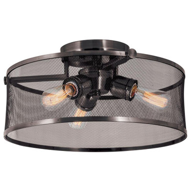 Gastown 3 Light Medium Semi Flush Mount 7.75 Inch X 16 Inch Wide by DVI - DVP15712GR-N
