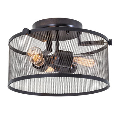 Gastown 3 Light Small Semi Flush Mount 7.75 Inch Tall X 12 Inch Wide by DVI - DVP15711GR-N