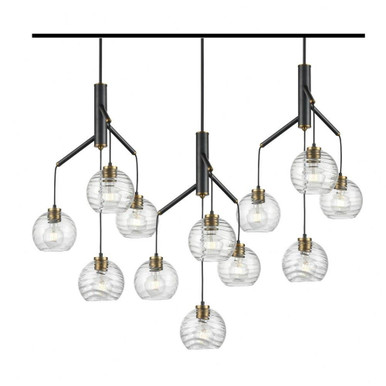 Tropea 12 Light Oversized Linear Pendant by DVI - DVP40457BR+GR-RPG