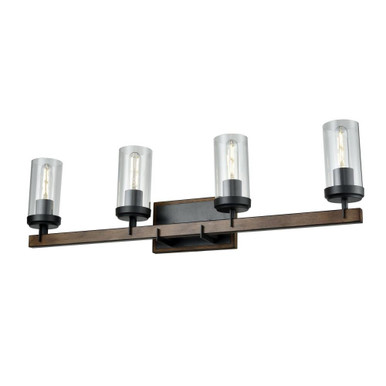 Okanagan 4 Light Bath Vanity 9.25 Inch Tall and 32.75 Inch Wide by DVI - DVP38644GR+IW-CL