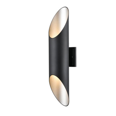 Brecon 2 Light Outdoor Wall Mount 24 Inch Tall and 4.75 Inch Wide by DVI - DVP43072SS+BK