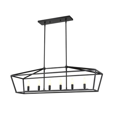 Cabot Trail 6 Light Linear Chandelier 12.5 Inch Tall X 40 Inch Wide by DVI - DVP43804GR