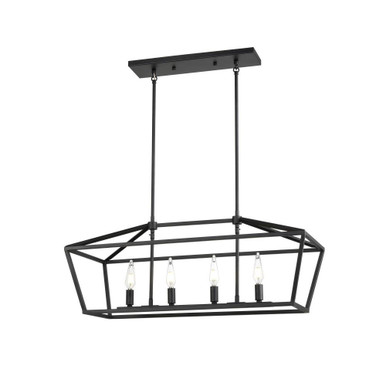 Cabot Trail 4 Light Linear Chandelier 12.5 Inch Tall X 32 Inch Wide by DVI - DVP43802GR