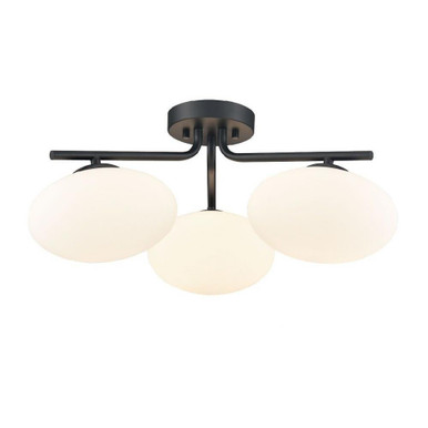 Valour Road 3 Light Semi Flush Mount 9.25 Inch X 19.75 Inch Wide by DVI - DVP49012EB-OP