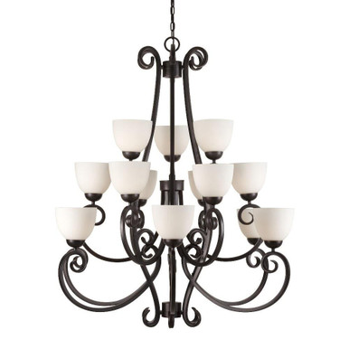 Sutter 15 Light Oversized 3 Tier Chandelier by Forte - 2250-15-32