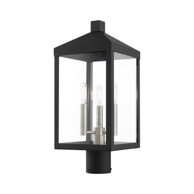 Nyack 3 Light Outdoor Post Top Lantern 8.25 x 19.5 Inches by Livex - 20592