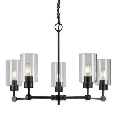 Jayden 5 Light Chandelier 19 x 24 Inches Wide by Forte - 2614-05-04