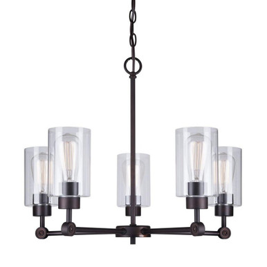 Jayden 5 Light Chandelier 19 Inches Tall and 24 Inches Wide by Forte - 2614-05-32