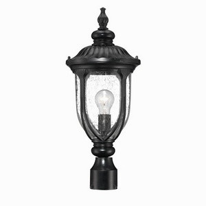 Laurens One Light Post Lantern 9 Inches by 21.25 Inches High by Acclaim - 2217BK