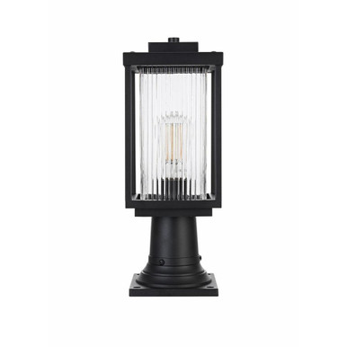Ludlow 1 Light Outdoor Post Mount 16.5 Inch Tall and 6 Inch Wide by Elegant - OD308P17BK