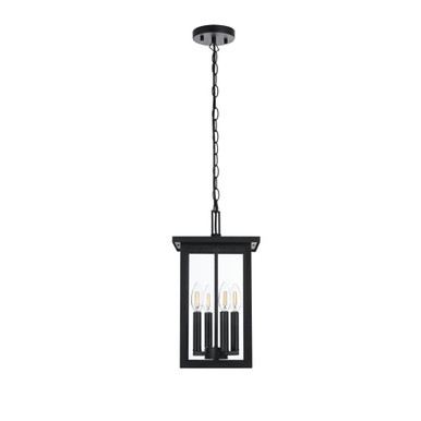 Sheridan 4 Light Outdoor Pendant 16 Inch Tall and 9 Inch Wide by Elegant - OD324H16BK