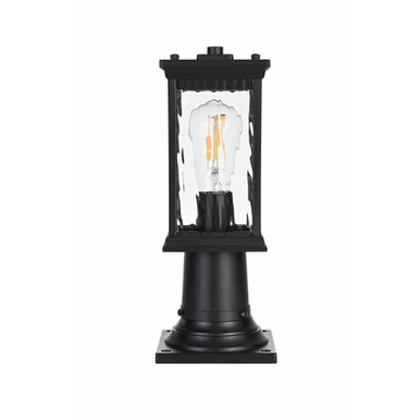Mascher 1 Light Outdoor Post Mount 14 Inch Tall and 5 Inch Wide by Elegant - OD336P14BK