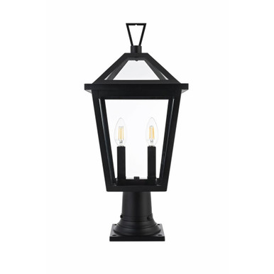 Frankford 2 Light Outdoor Post Mount 22 Inch Tall X 10 Inch Wide by Elegant - OD334P22BK