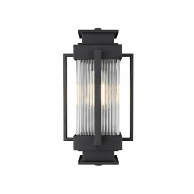 Harlan 1 Light Outdoor Wall Sconce 14 Inch Tall and 7 Inch Wide by Elegant - OD341W14BK