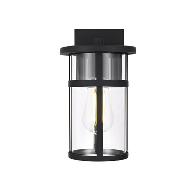 Henrik 1 Light Outdoor Wall Mount 11 Inch Tall and 6 Inch Wide by Elegant - OD406W11BK