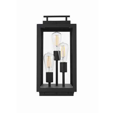 Valentin 3 Light Outdoor Lawn Light 18 Inch Tall and 8 Inch Wide by Elegant - OD418L18BK