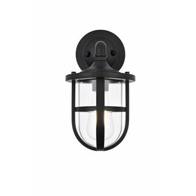 Hugo 1 Light Outdoor Wall Mount 11.5 Inch Tall and 6 Inch Wide by Elegant - OD807W12BK