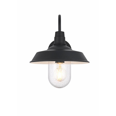 Rayan 1 Light Outdoor Wall Mount 13 Inch Tall and 10 Inch Wide by Elegant - OD415W15BK