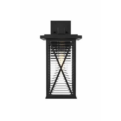 Jada 1 Light Outdoor Wall Mount 15 Inch Tall and 8 Inch Wide by Elegant - OD607W15BK
