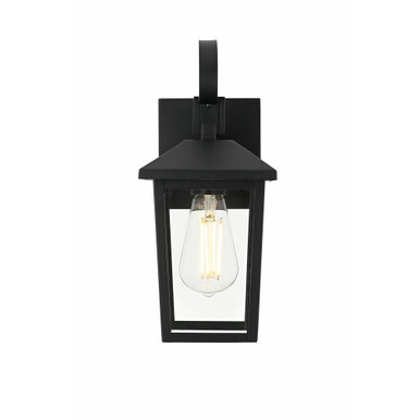 Riggs 1 Light Outdoor Wall Sconce 12.5 Inch Tall X 5.5 Inch Wide by Elegant - OD502W12BK