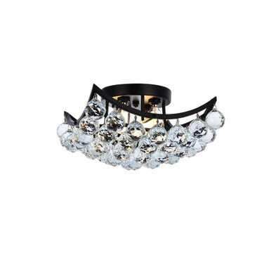 Corona 4 Light Flush Mount 7 x 12 Inches by Elegant  - V9800F12BK/RC