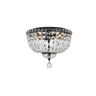 Tranquil 4 Light 14 Inch Wide Metal Flush Mount by Elegant - V2528F14BK/RC