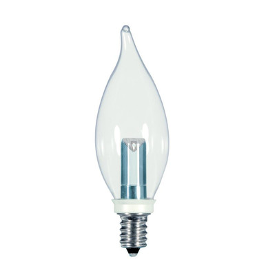 3.88 Inch 1W CA8 LED Candelabra Base Replacement Lamp by Satco - S9153
