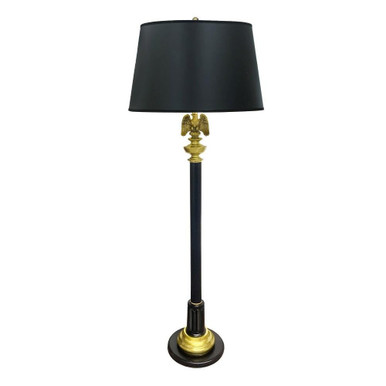 60 Inch High Burnished Brass/Matte Black Eagle Floor Lamp by Stiffel - FL-67EA-6103-BB