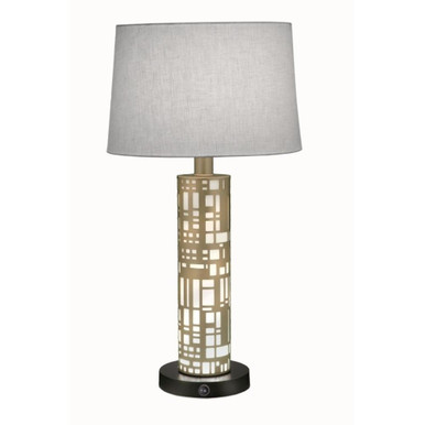 29 Inch Laser Cut Rectangles & Nightlight Table Lamp by Stiffel - TL-6667-LCR-ACR-OCB