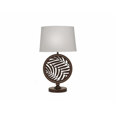 26 Inch High Oil Rubbed Bronze Laser Cut Palm Table Lamp by Stiffel - TL-6667-12D-LCPM-OB