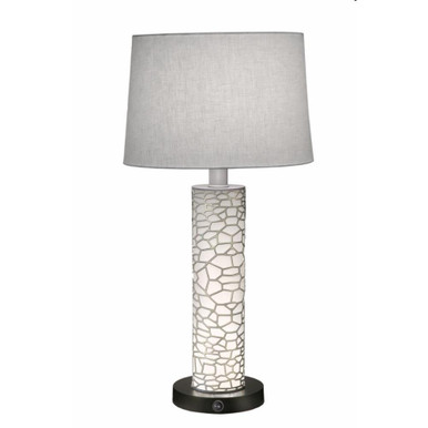 29 Inch High Silver PC Laser Cut Honeycomb Nightlight Table Lamp by Stiffel - TL-6667-LCH-ACR-SVPC