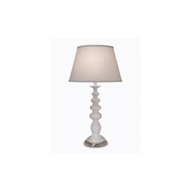 28 Inch High Gloss White & Satin Nickel Table Lamp by Stiffel - TL-K2091-A693-GWH